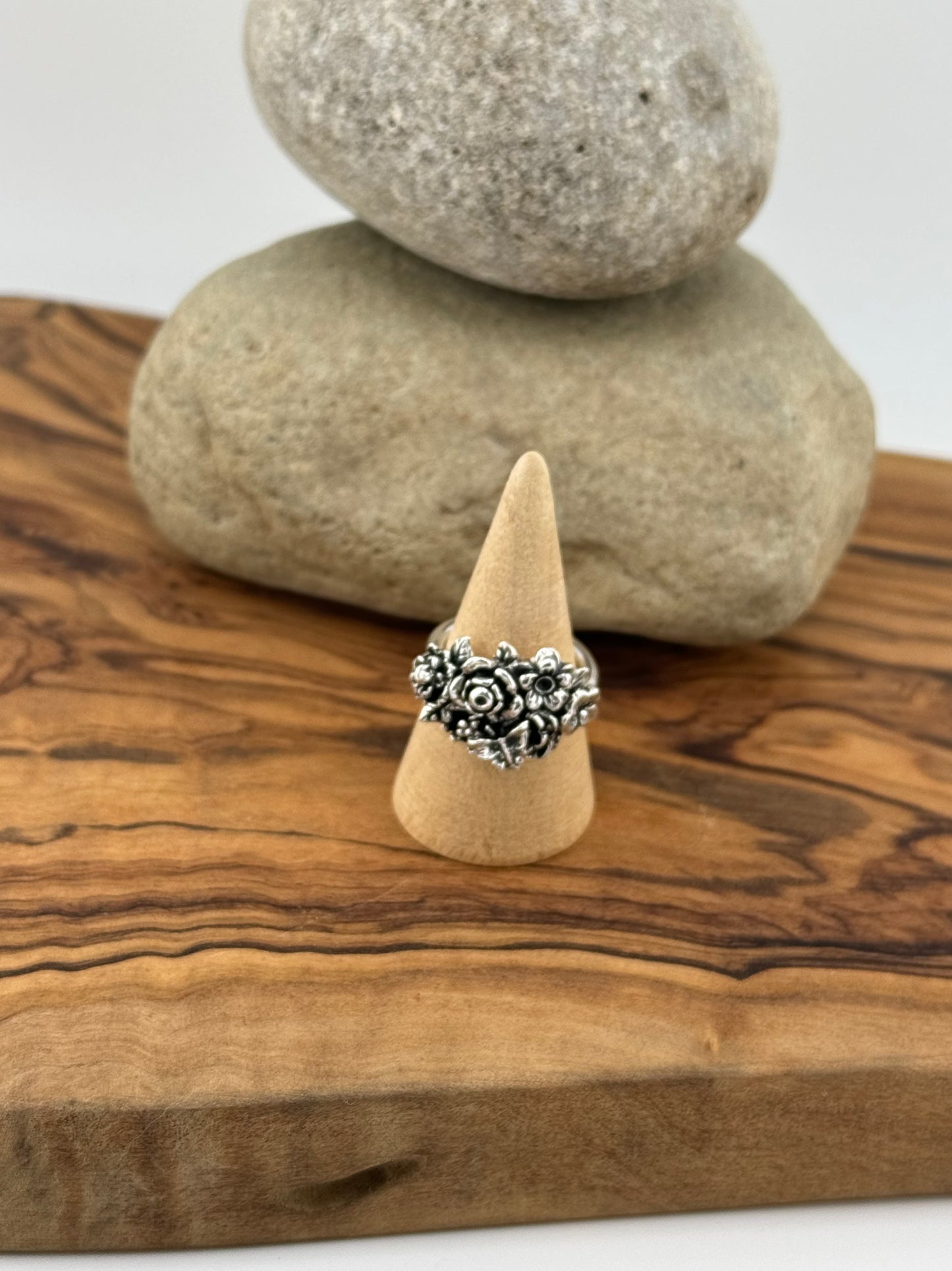 Wildflowers Sterling silver statement ring