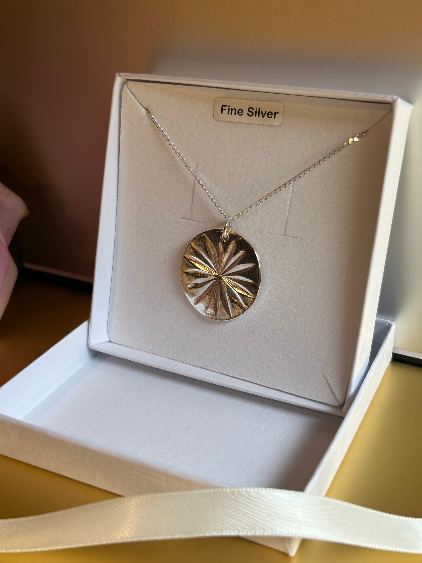 Fine Silver, handmade silver shining bright star pendant, sterling silver chain, romantic necklace, star design jewellery, elegant jewelry.