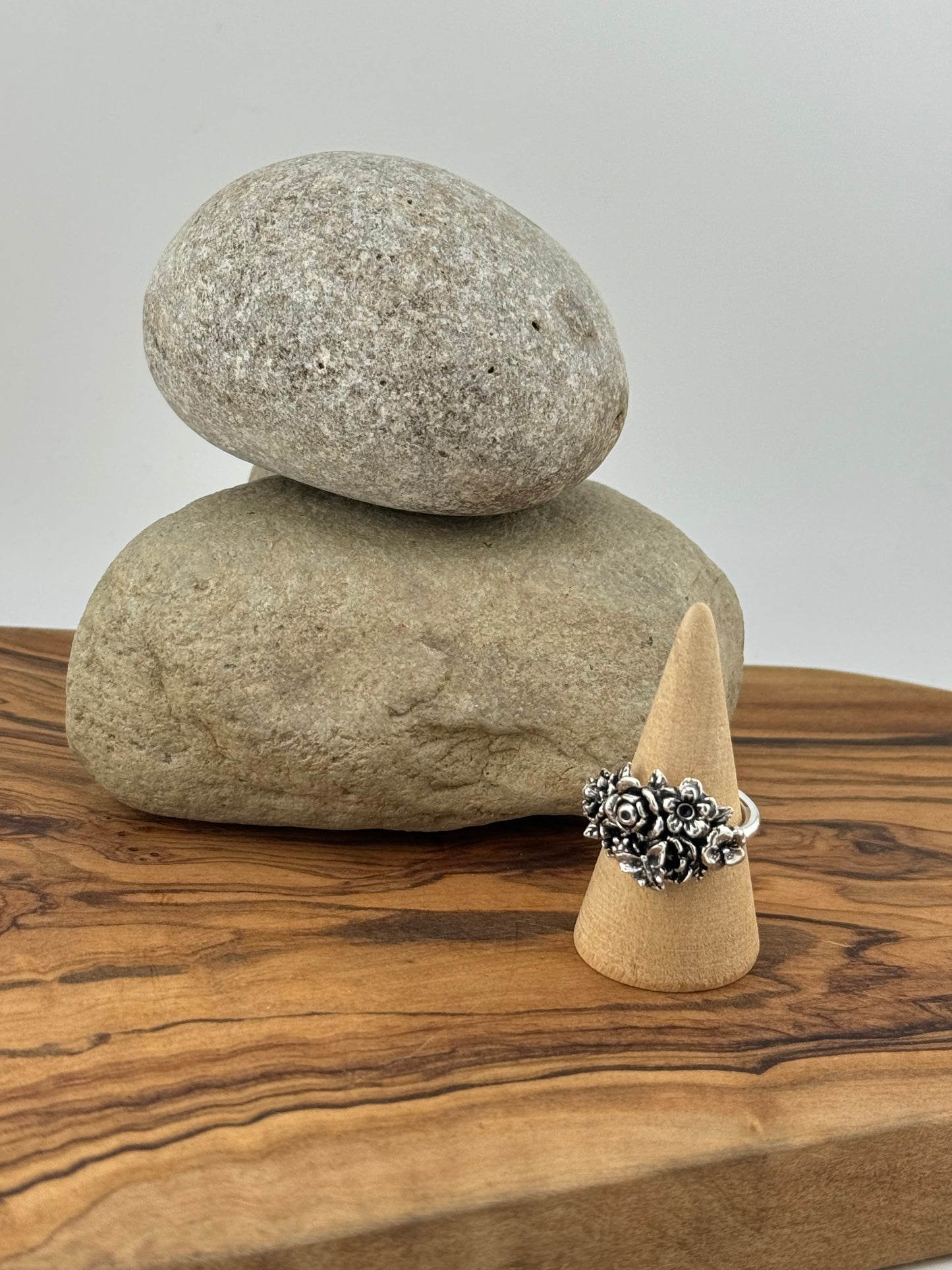 Wildflowers Sterling silver statement ring