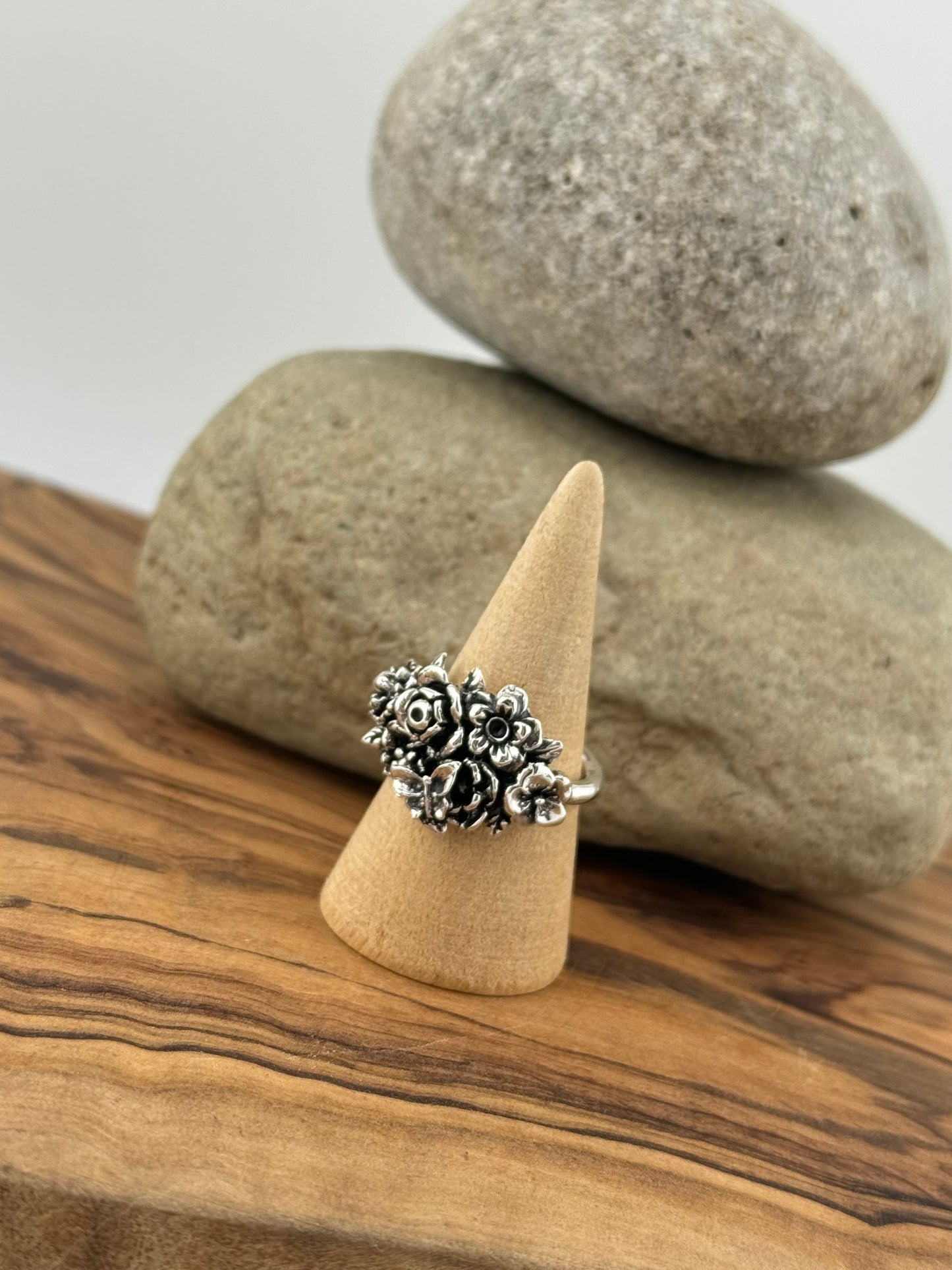 Wildflowers Sterling silver statement ring