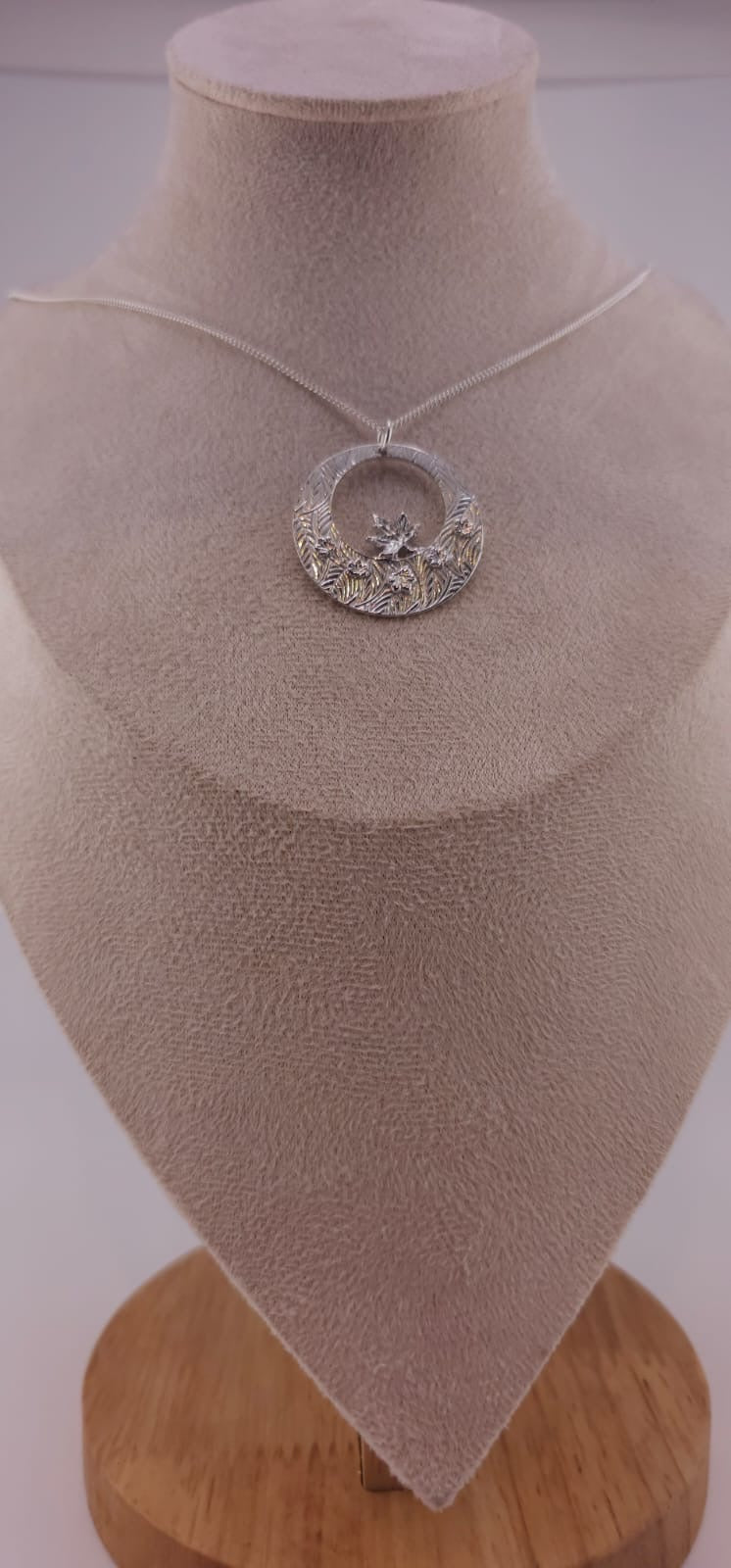 Autumn leaves sterling silver hand crafted pendant