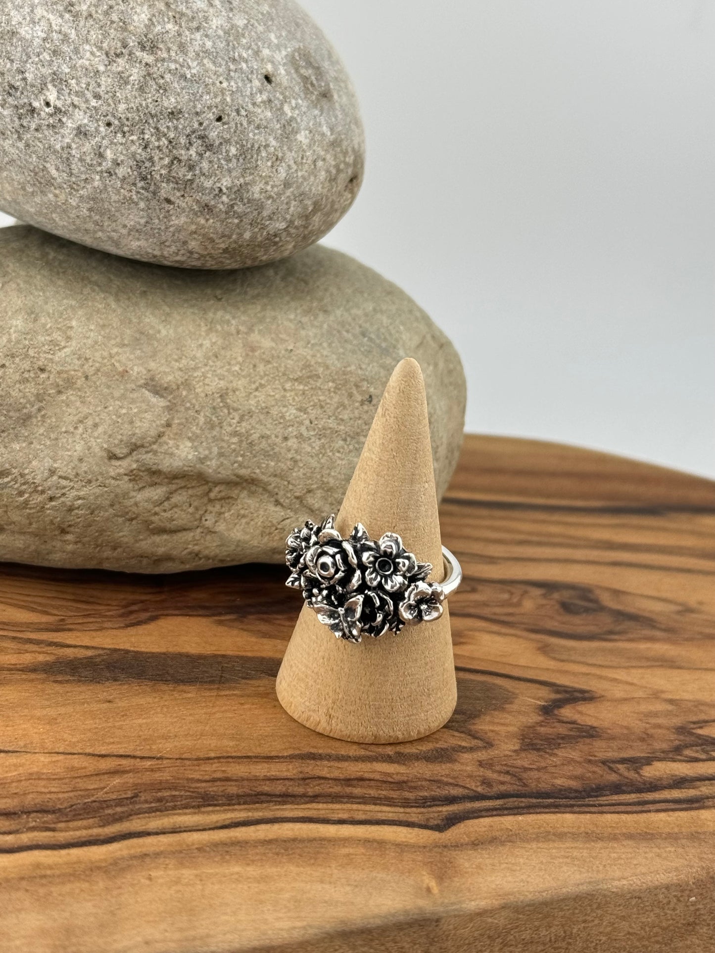 Wildflowers Sterling silver statement ring