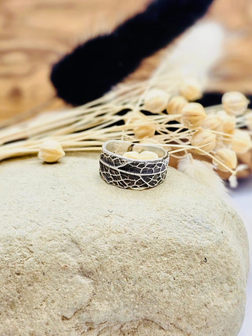 Sterling Silver textured sage leaf ring , Sterling silver jewellery, botanical jewelry, woodland jewellery, nature inspired gift, mystical