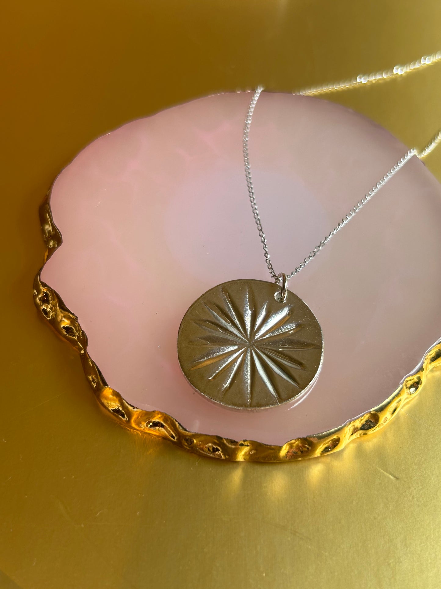 Fine Silver, handmade silver shining bright star pendant, sterling silver chain, romantic necklace, star design jewellery, elegant jewelry.