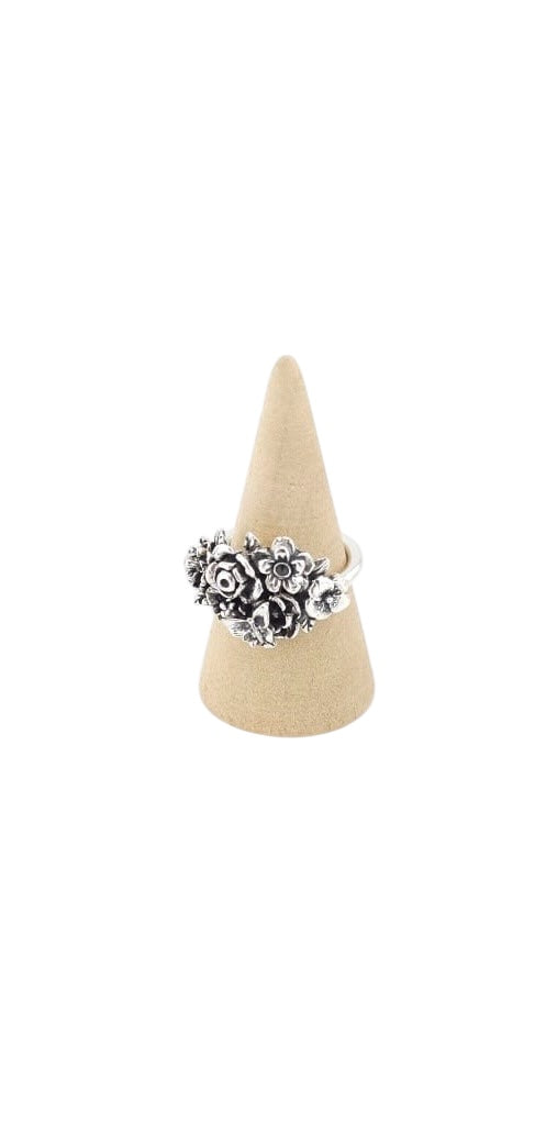 Wildflowers Sterling silver statement ring