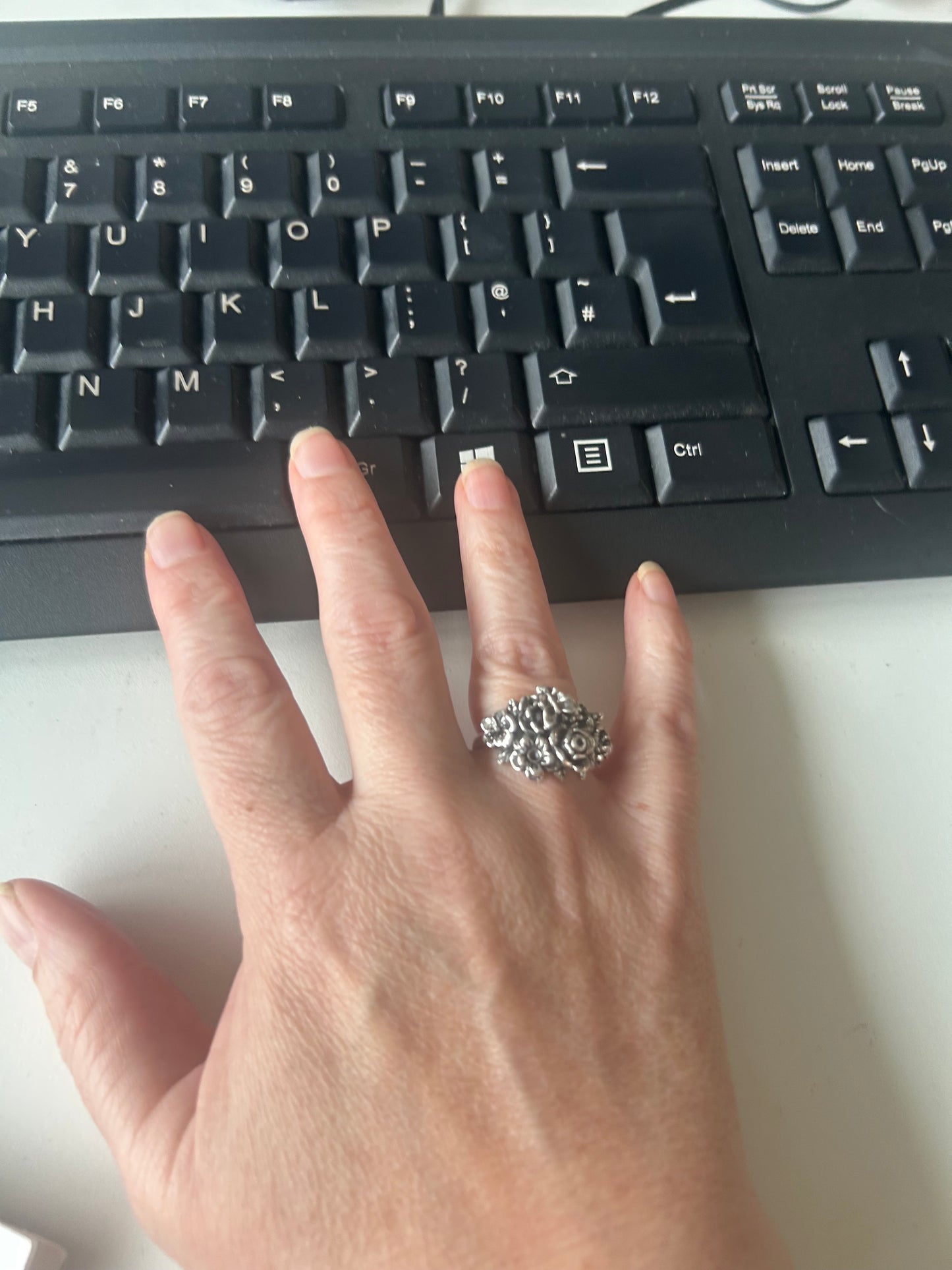 Wildflowers Sterling silver statement ring