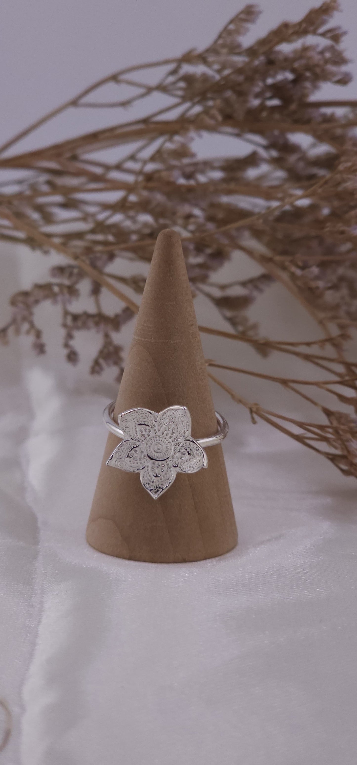 Handcrafted Sterling Silver mandala ring