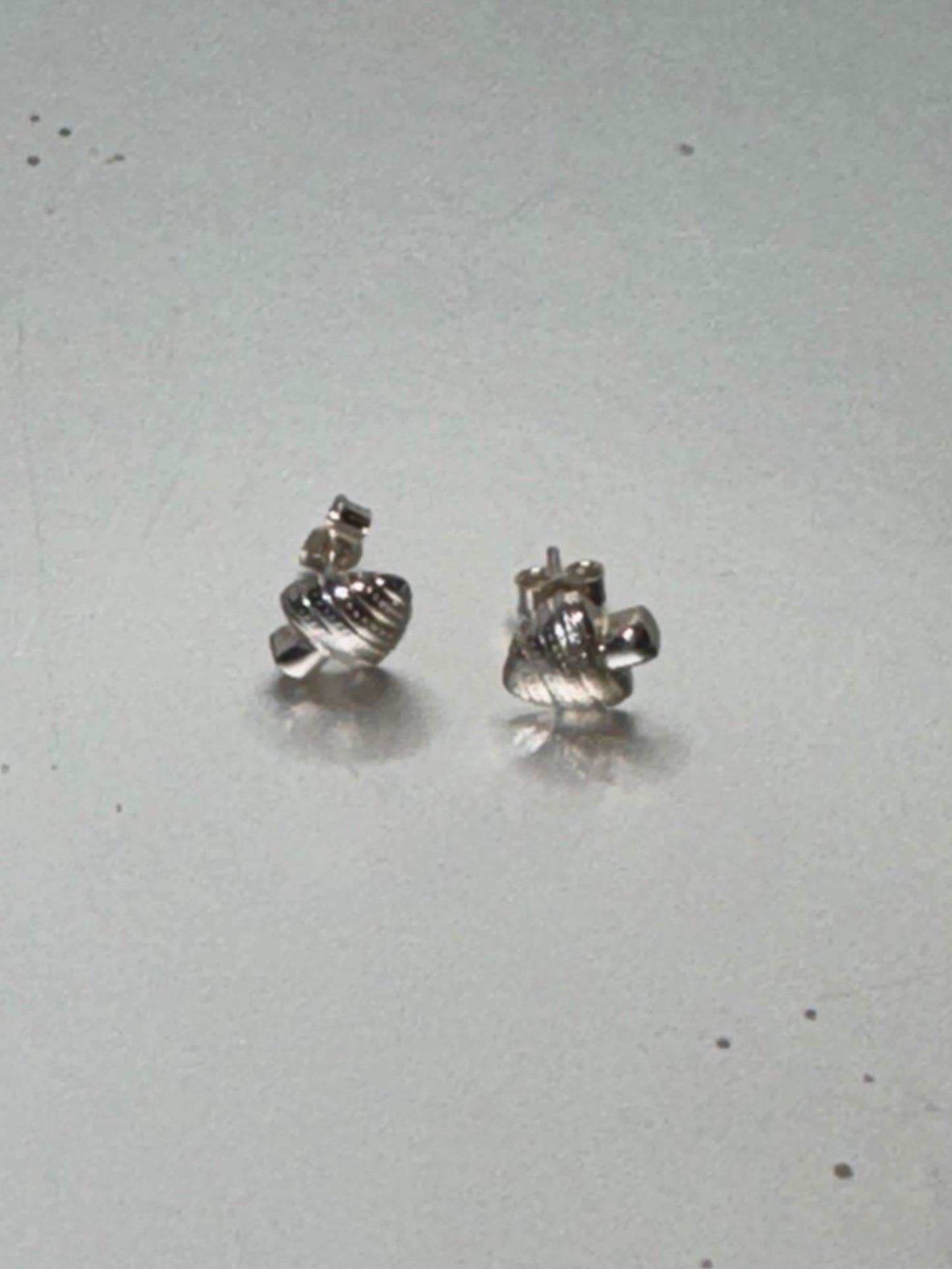Fine Silver textured mushroom stud earrings, s999 silver, real silver jewellery, high end jewellery, precious metal clay, gift for her.