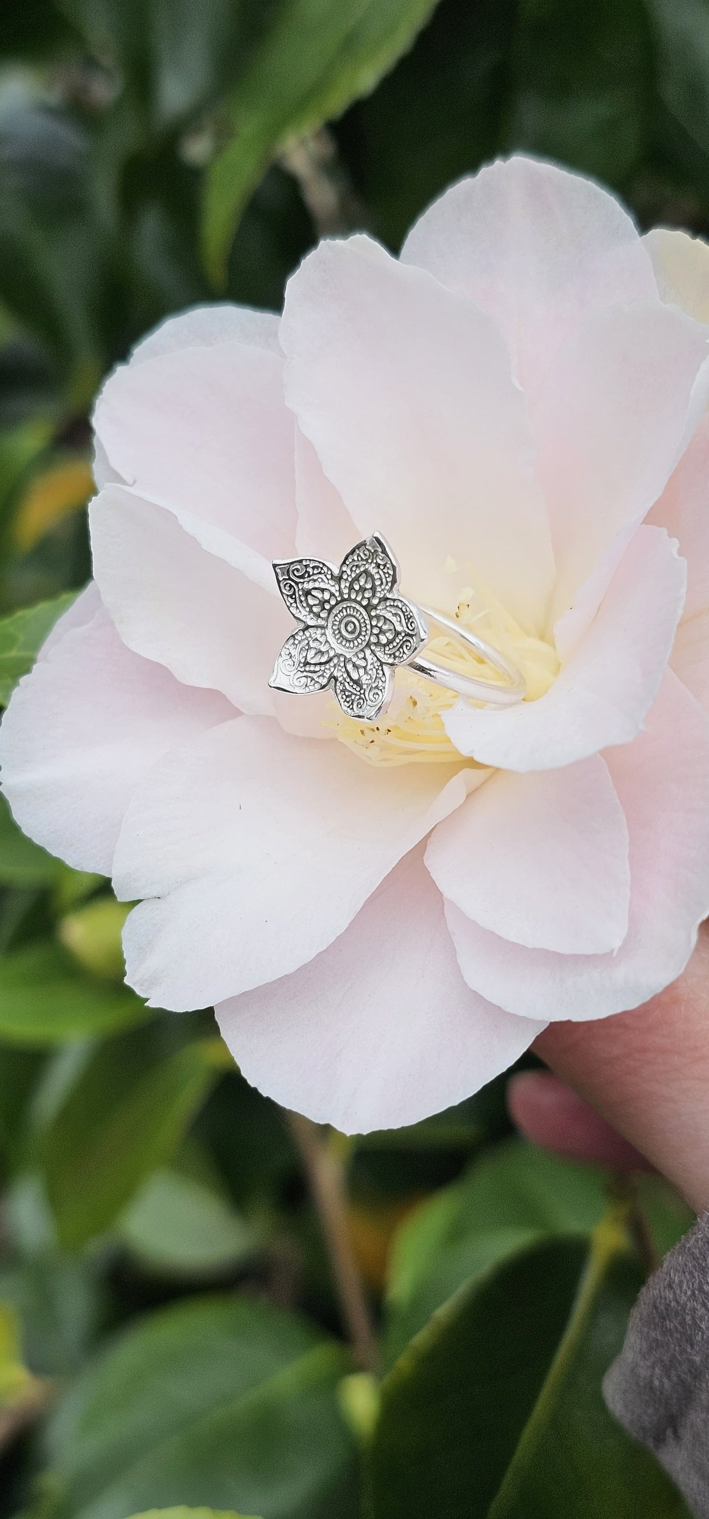 Handcrafted Sterling Silver mandala ring