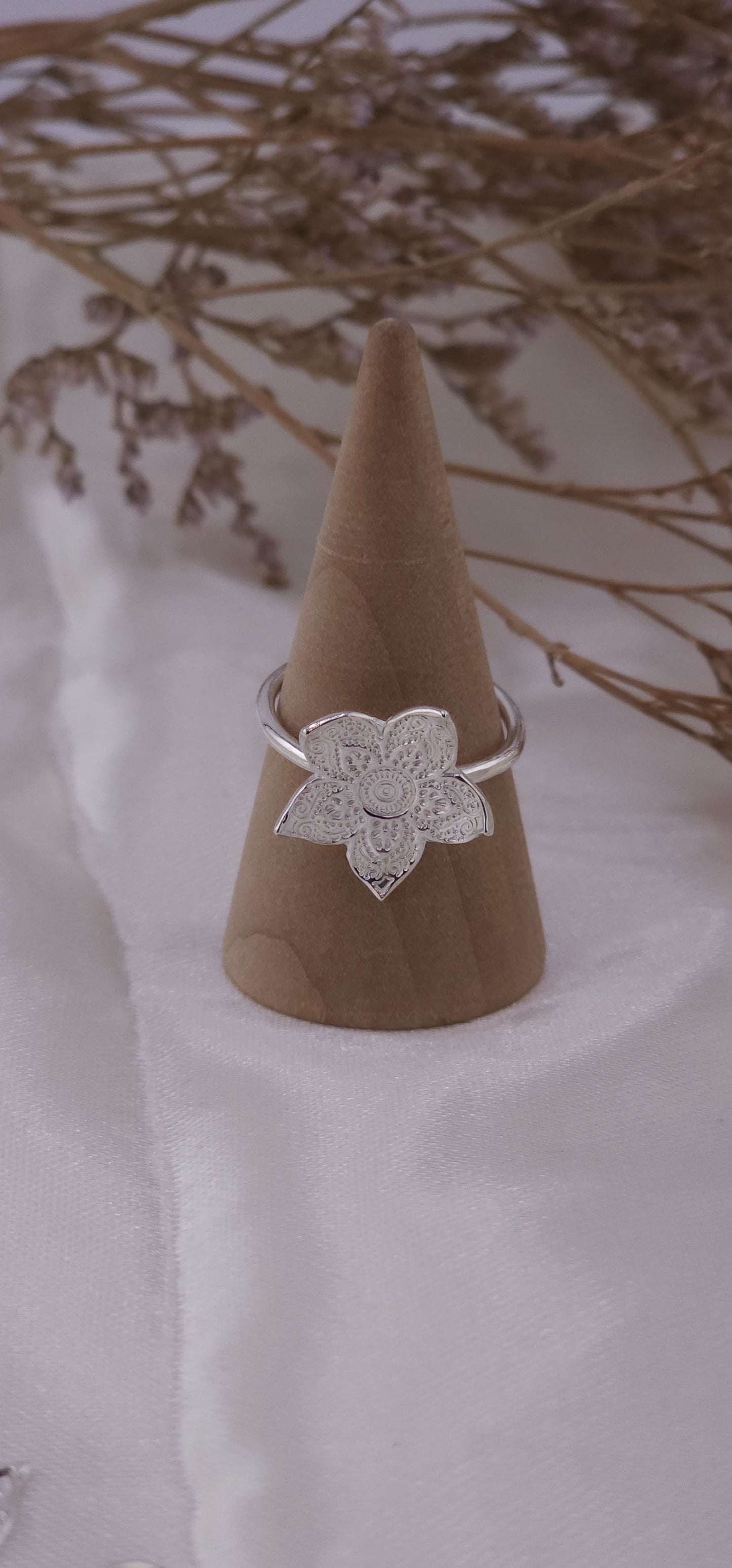 Handcrafted Sterling Silver mandala ring
