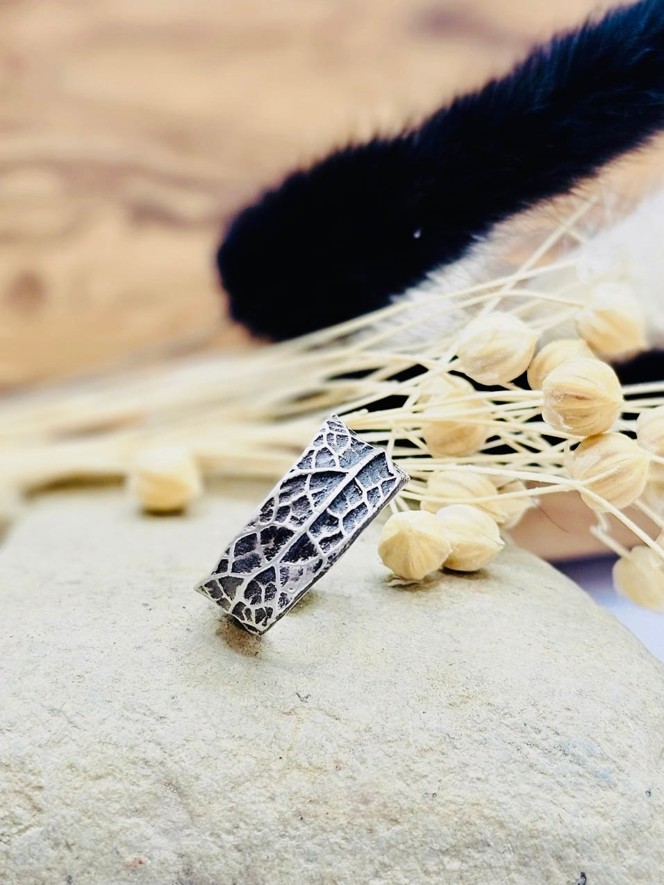 Sterling Silver textured sage leaf ring , Sterling silver jewellery, botanical jewelry, woodland jewellery, nature inspired gift, mystical