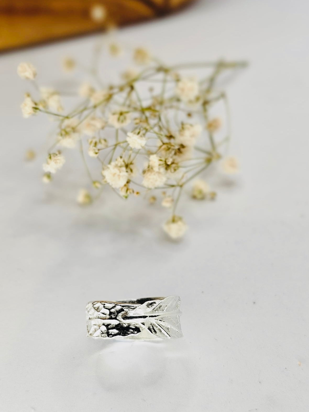 Sterling Silver textured sage leaf ring , Sterling silver jewellery, botanical jewelry, woodland jewellery, nature inspired gift, mystical